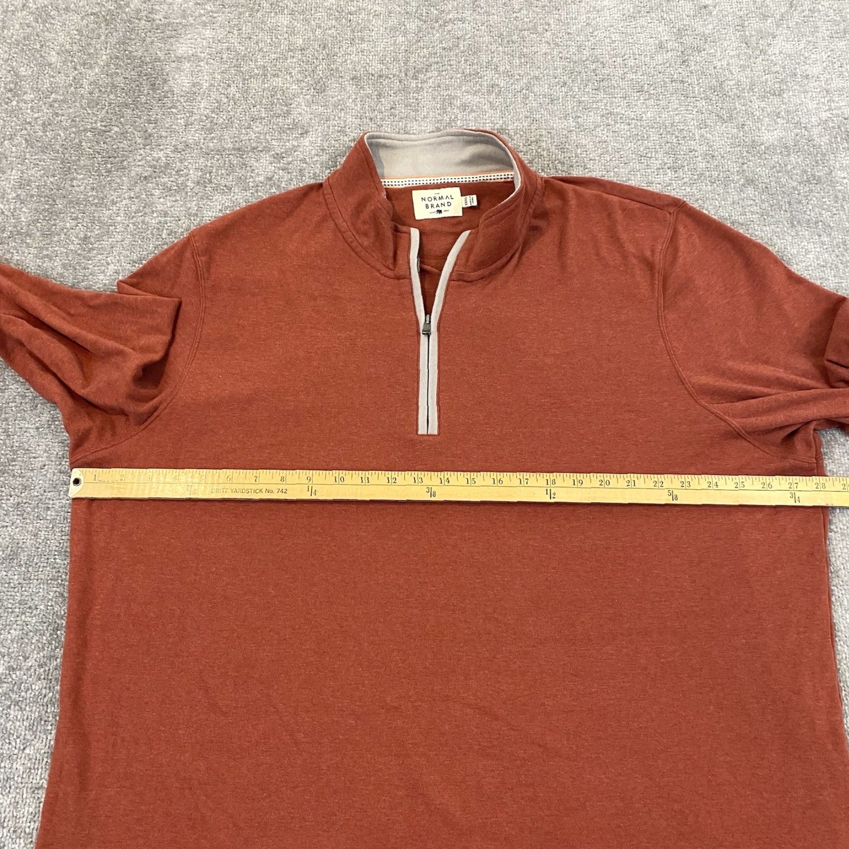 J Brand The Normal Brand Sweater Mens 3XL Orange 1/4 Quarter Zip Pullover Hike Casual Size US XXL / EU 58 / 5 - 6 Thumbnail