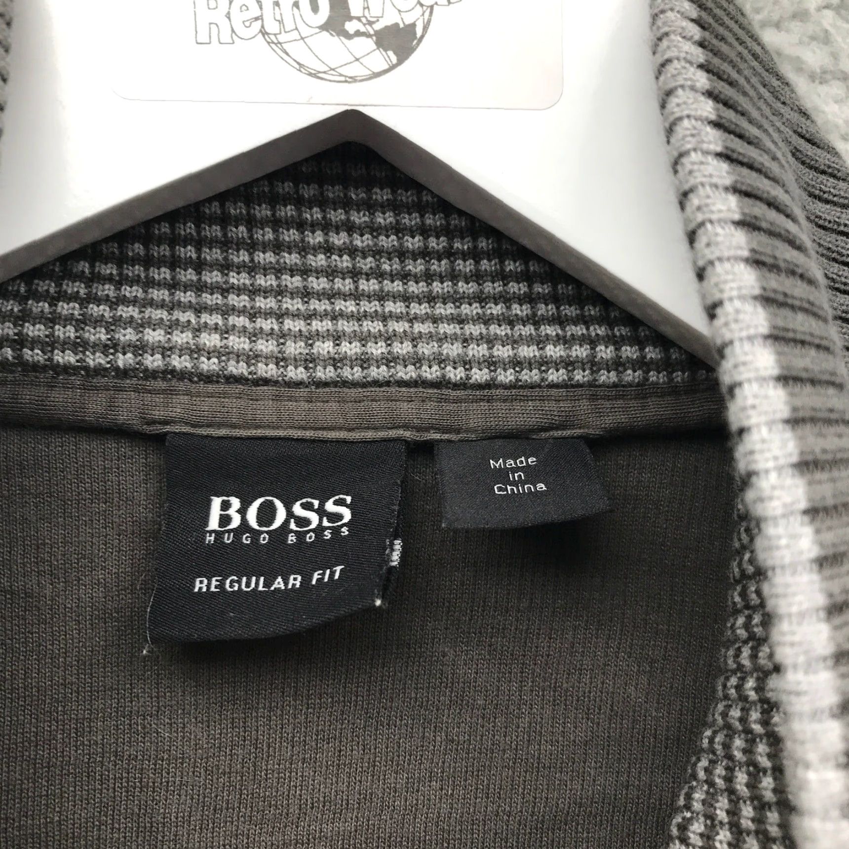 Hugo Boss HUGO BOSS Pullover Sweater 1/4 Snap Mens Large Gray Ribbed Mock Neck Shirt/Top Size US L / EU 52-54 / 3 - 3 Thumbnail