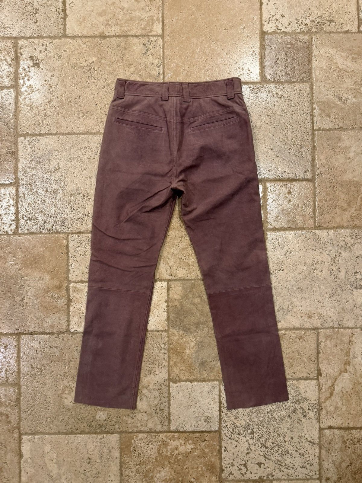 Haider Ackermann Haider Ackermann Sample Suede Leather Mauve Trouser Pants Size US 31 - 7 Thumbnail