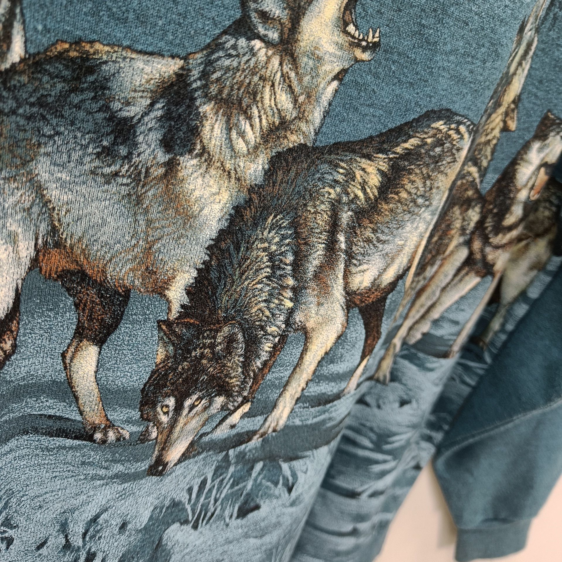 Habitat 🔥90s🔥Vintage Wolf Sweatshirt Full Print Habitat Size US M / EU 48-50 / 2 - 7 Thumbnail