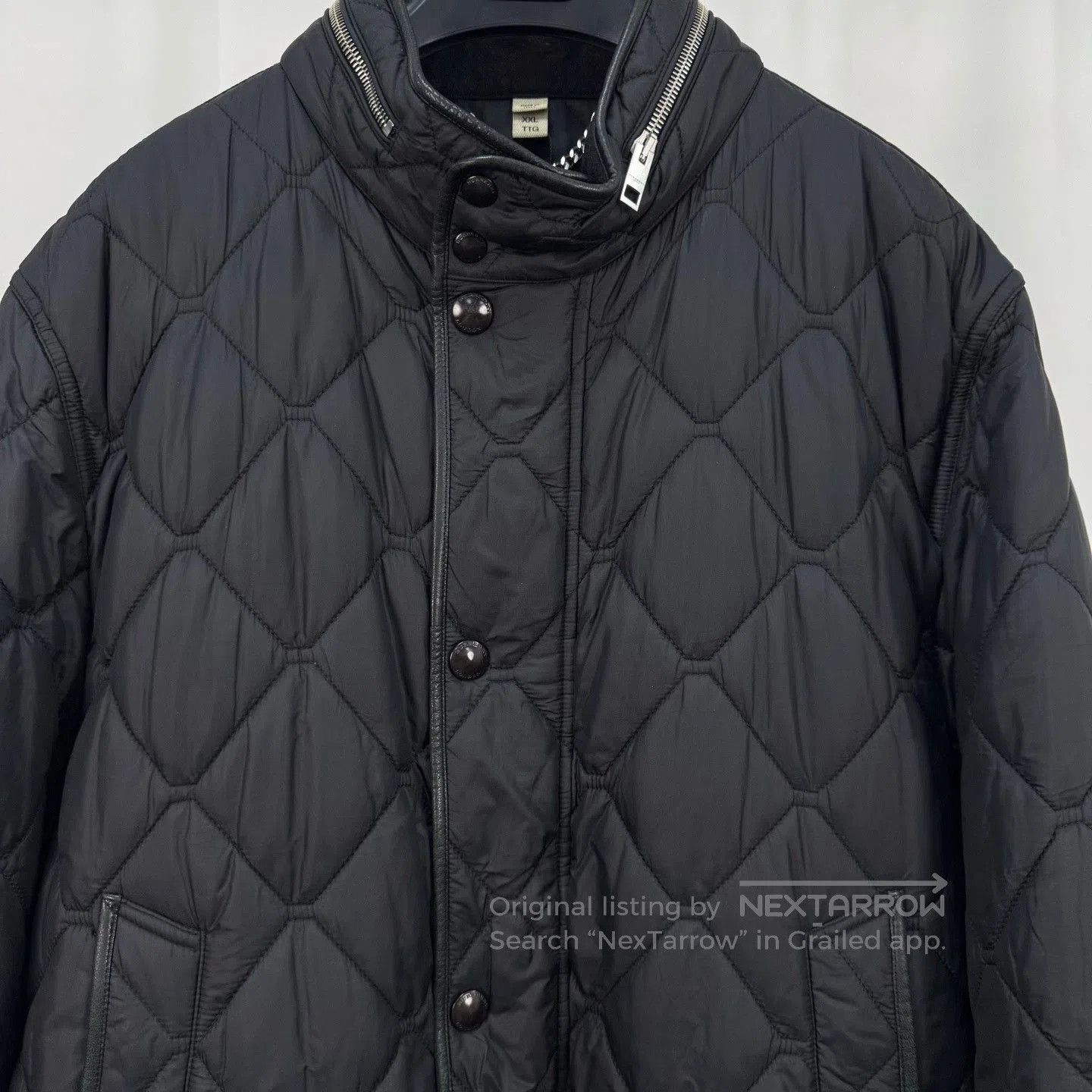 Burberry Burberry Black Quilted Diamond-Pattern Coat. Size US XXL / EU 58 / 5 - 3 Thumbnail