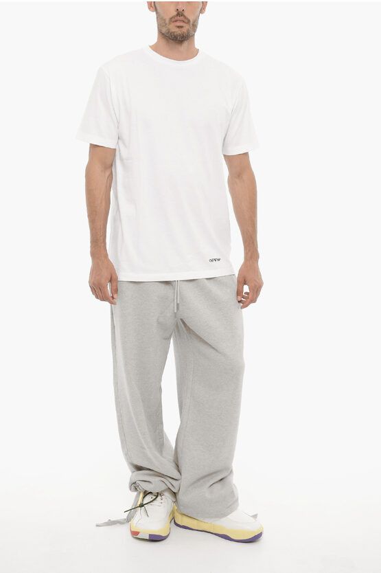 Off-White o1y0325 Logo Crewneck T-Shirt in White Size US M / EU 48-50 / 2 - 4 Thumbnail