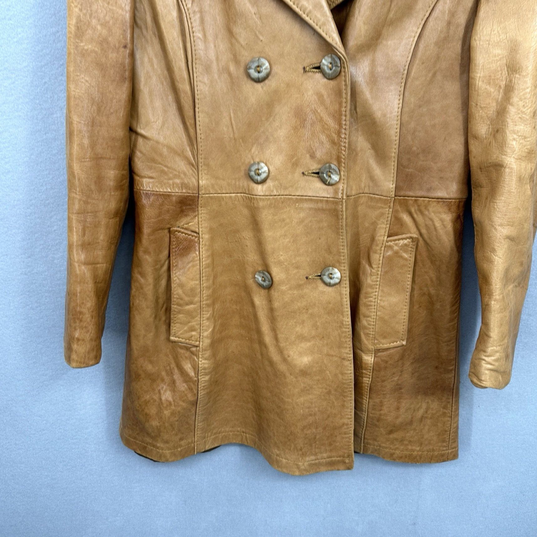 Golden Bear VINTAGE Golden Bear Jacket Mens M Overcoat Leather 80s Brown Adult Medium Mens Jacket Size US M / EU 48-50 / 2 - 3 Thumbnail