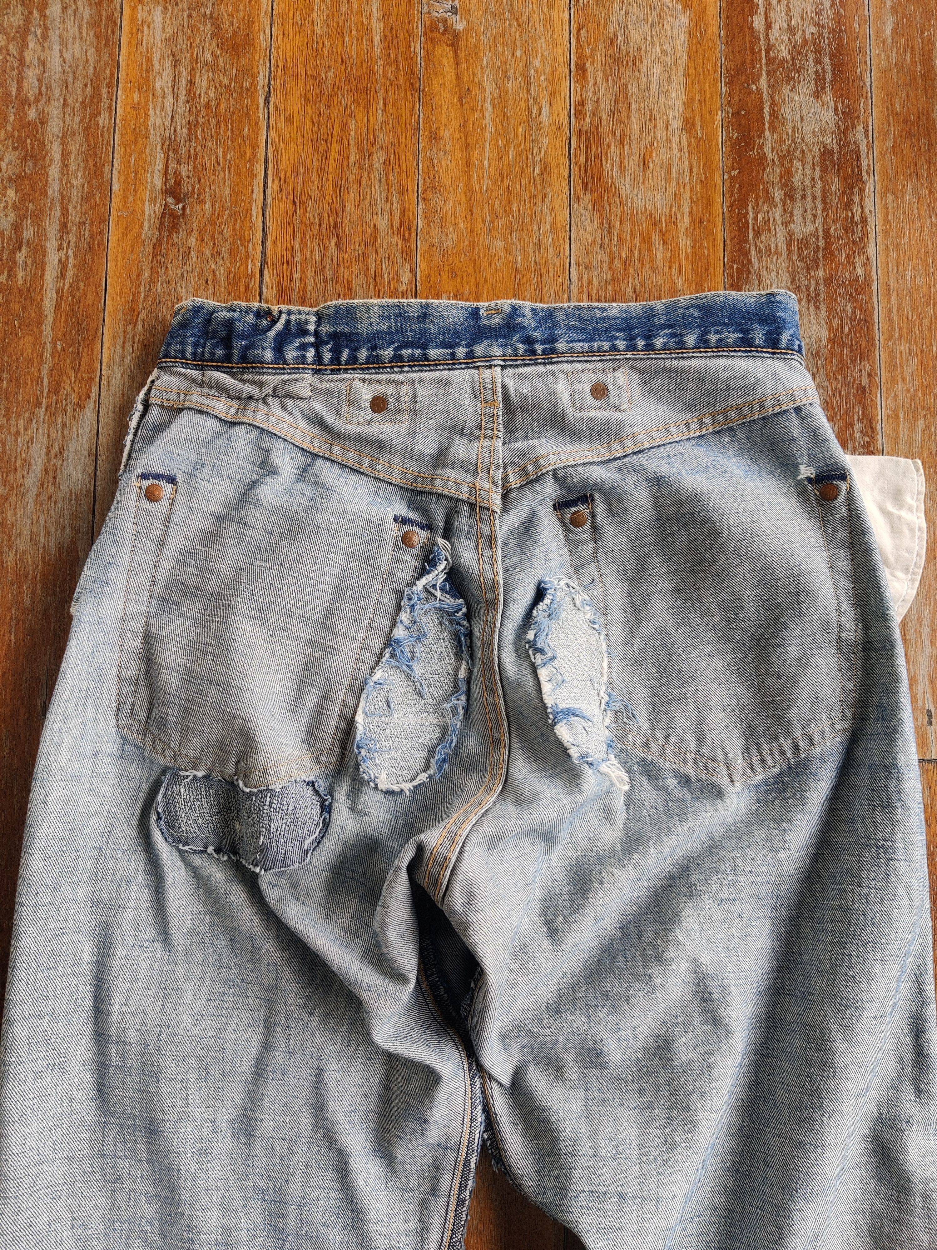 Japanese Brand × Levi's Vintage Clothing Vintage Levi's 702 Big E Selvedge Buckle Back Grunge Size US 30 / EU 46 - 5 Thumbnail