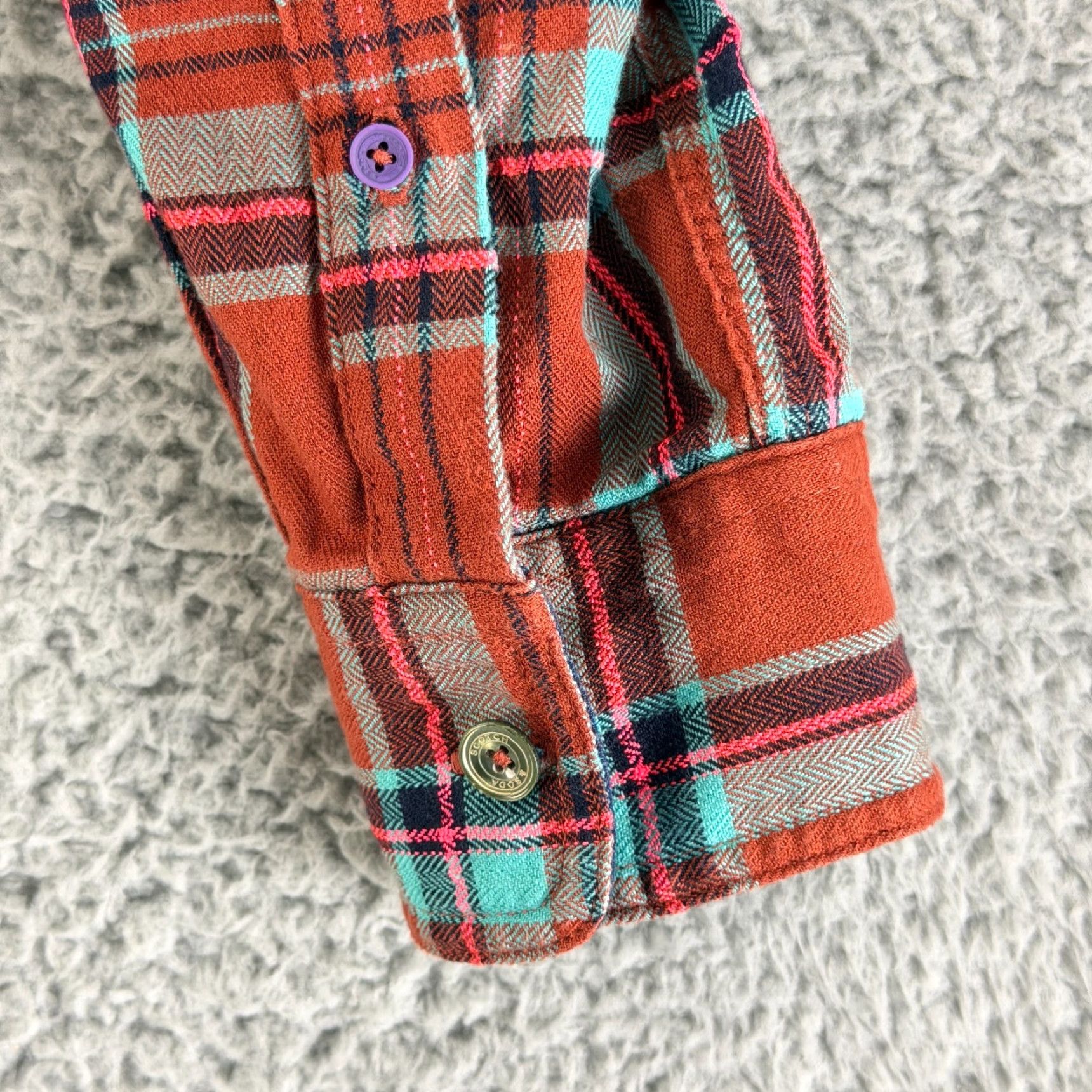 Scotch & Soda Scotch & Soda Button-Up Shirt Mens Medium Orange Plaid Long Sleeve Cotton Casual Size US M / EU 48-50 / 2 - 6 Thumbnail