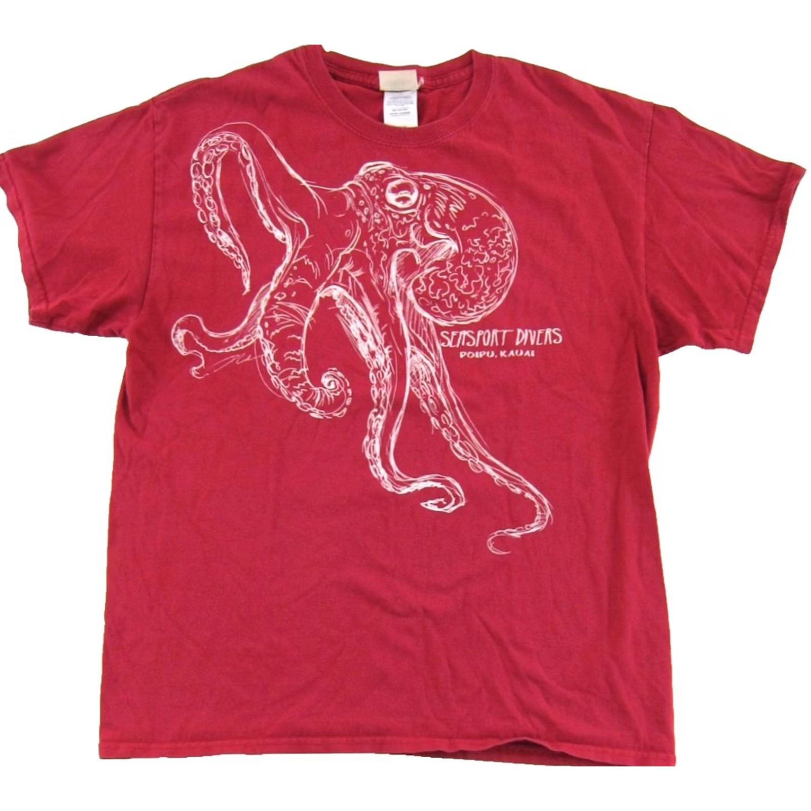 Vintage VINTAGE Coastal Classics Shirt Men Large Red Octopus 80s 90s Poipu Kauai Hawaii T-Shirt Size US L / EU 52-54 / 3 - 2 Thumbnail