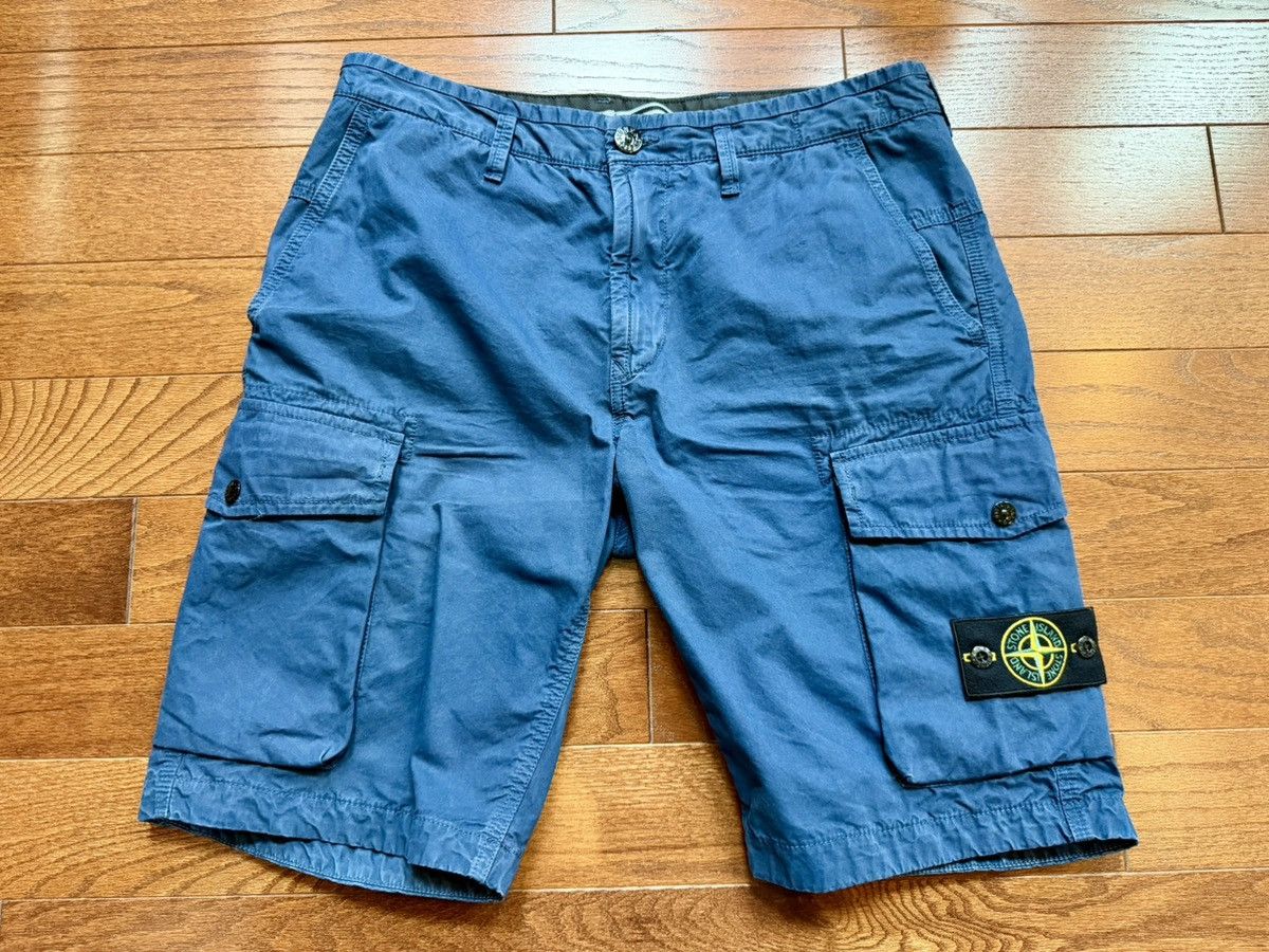 Stone Island garment dyed cargo short blue size 32