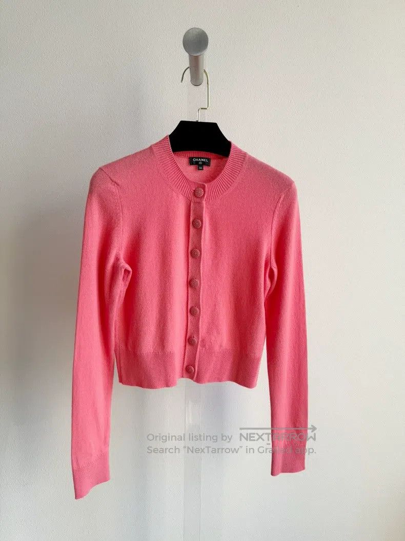 Chanel Chanel 18k rose pink cashmere cardigan coat Size XXS / US 00 / IT 34 - 1 Thumbnail