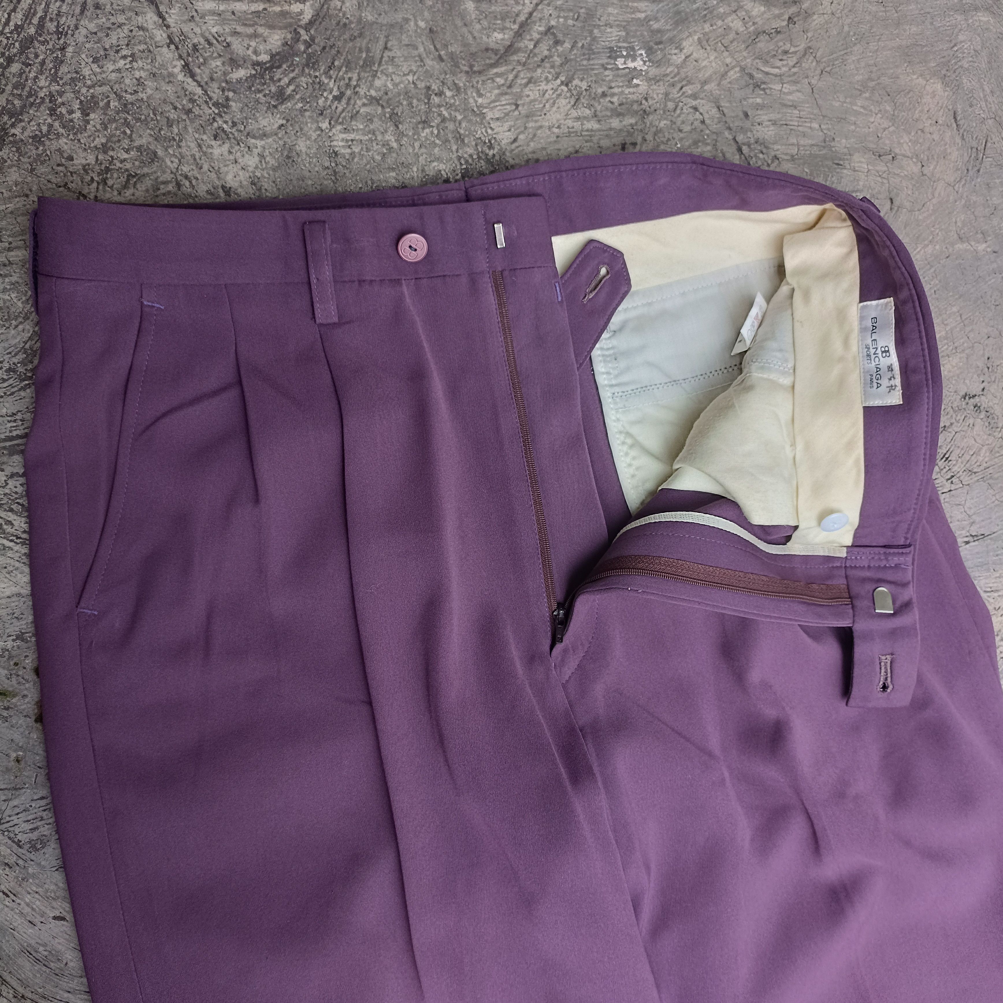Balenciaga Vintage Balenciaga Casual Purple Logo trouser Pants Size US 33 - 4 Thumbnail