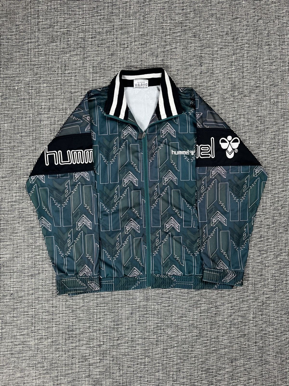 Hummel × Vintage 90s vintage hummel cool pattern zip up sweatshirt blokecore Size US XL / EU 56 / 4 - 1 Thumbnail