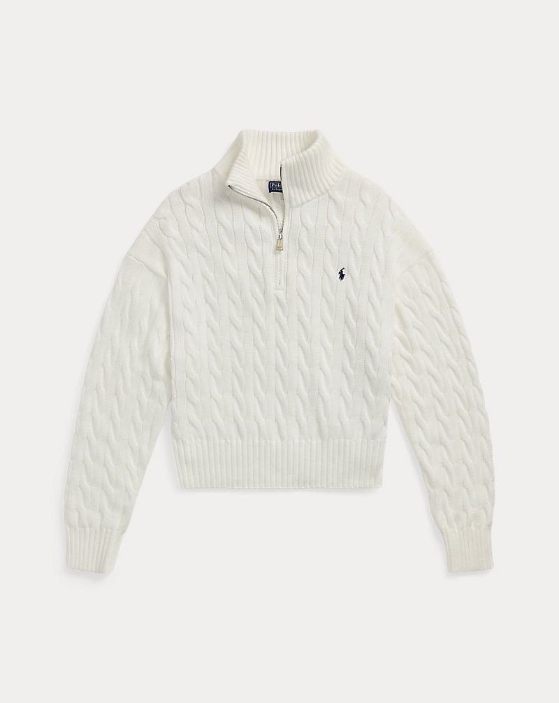 Polo Ralph Lauren Polo Ralph Lauren Cable-Knit Cotton Quarter-Zip Sweater XL Size XL / US 12-14 / IT 48-50 - 1 Thumbnail