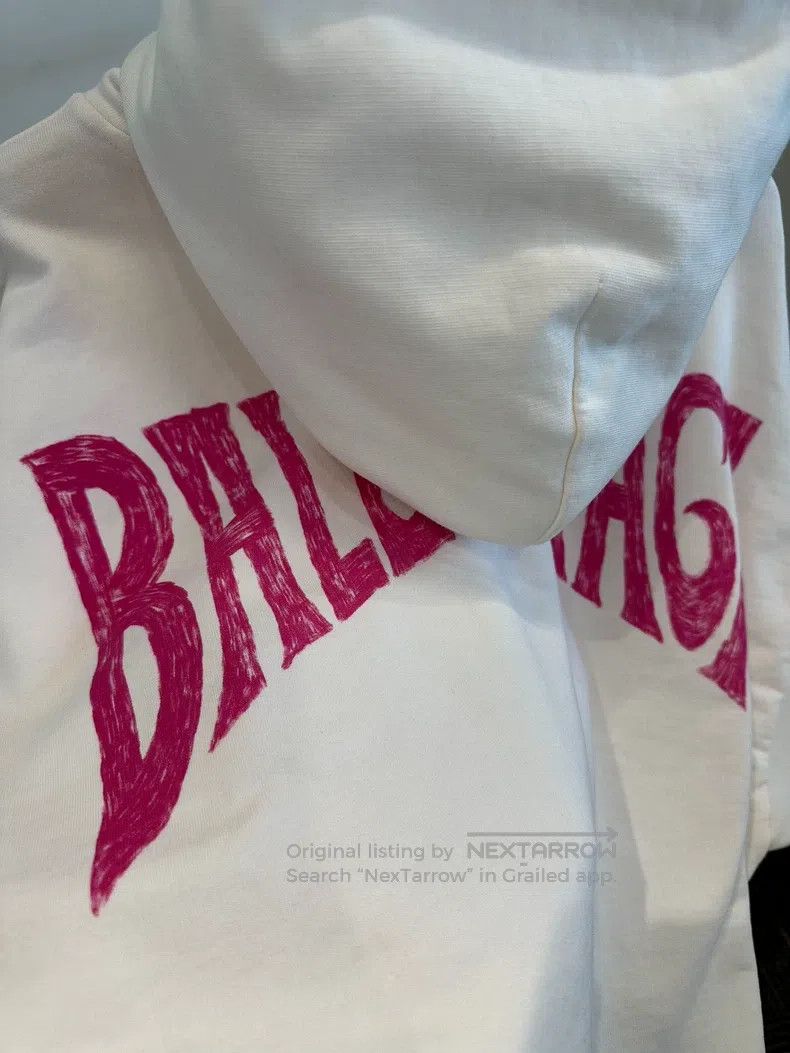 Balenciaga Balenciaga Letter Printed Casual Hooded Sweatshirt with Lo Size US XS / EU 42 / 0 - 8 Thumbnail