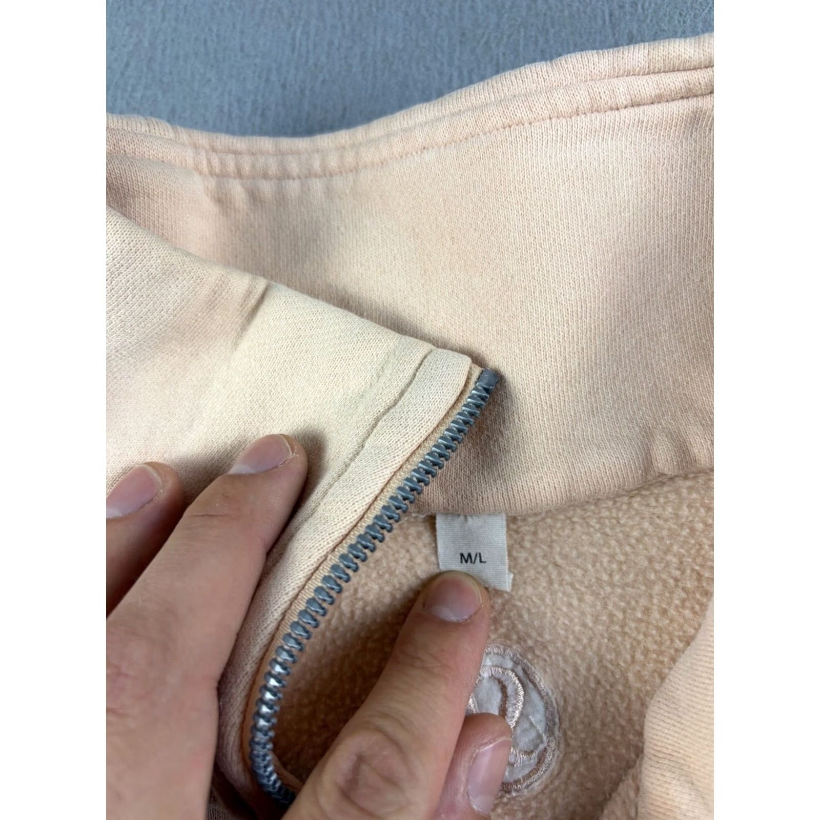 Lululemon Lululemon Scuba Oversized Cropped Sweatshirt Women M/L Peach Orange Half Zip Hoodie Pullover Zipper Activewear Gym & Training Size M / US 6-8 / IT 42-44 - 4 Thumbnail