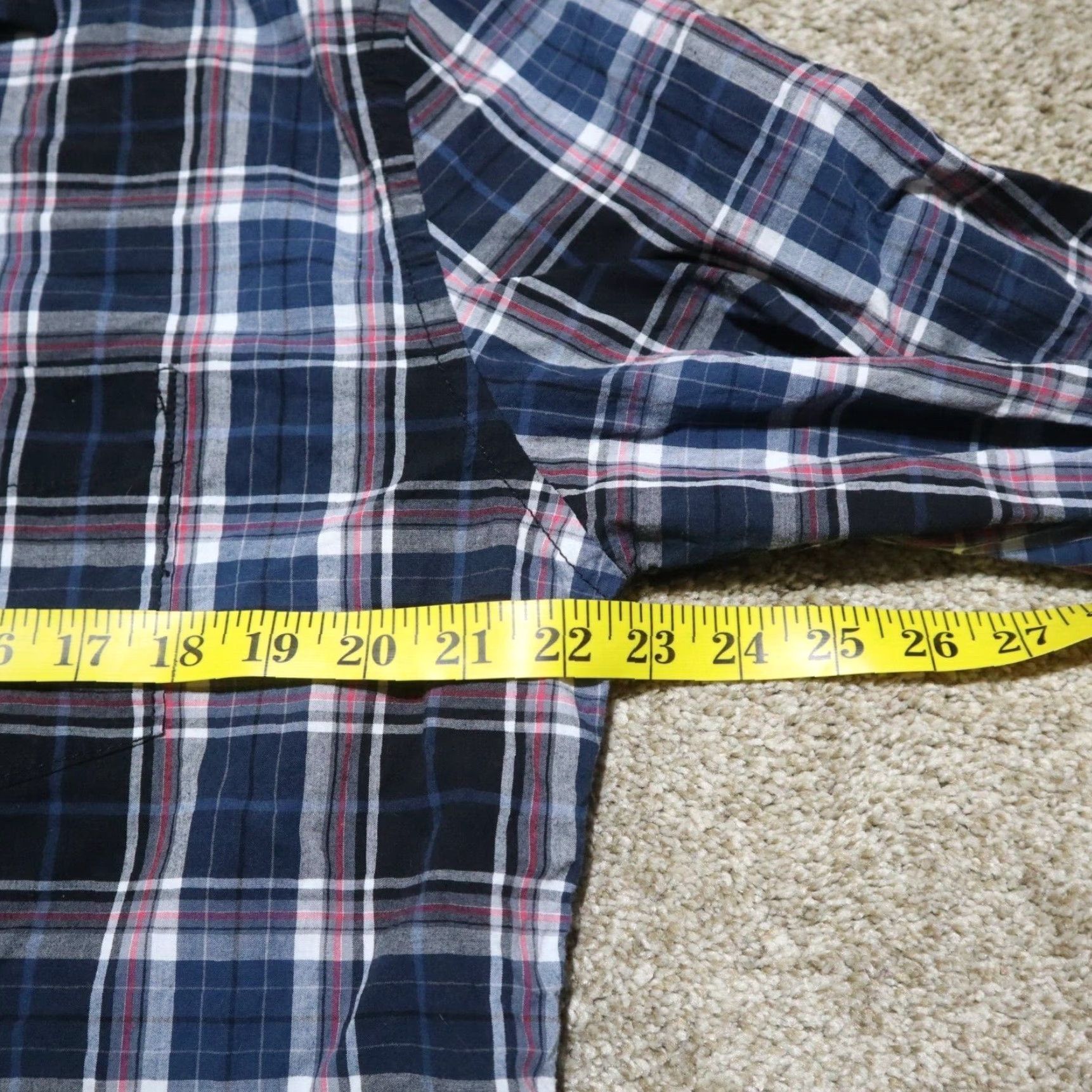 Vintage Aéropostale Shirt Adult L Blue Plaid Button-Down Short Sleeve 100% Cotton Pocket Mens Size US L / EU 52-54 / 3 - 5 Thumbnail