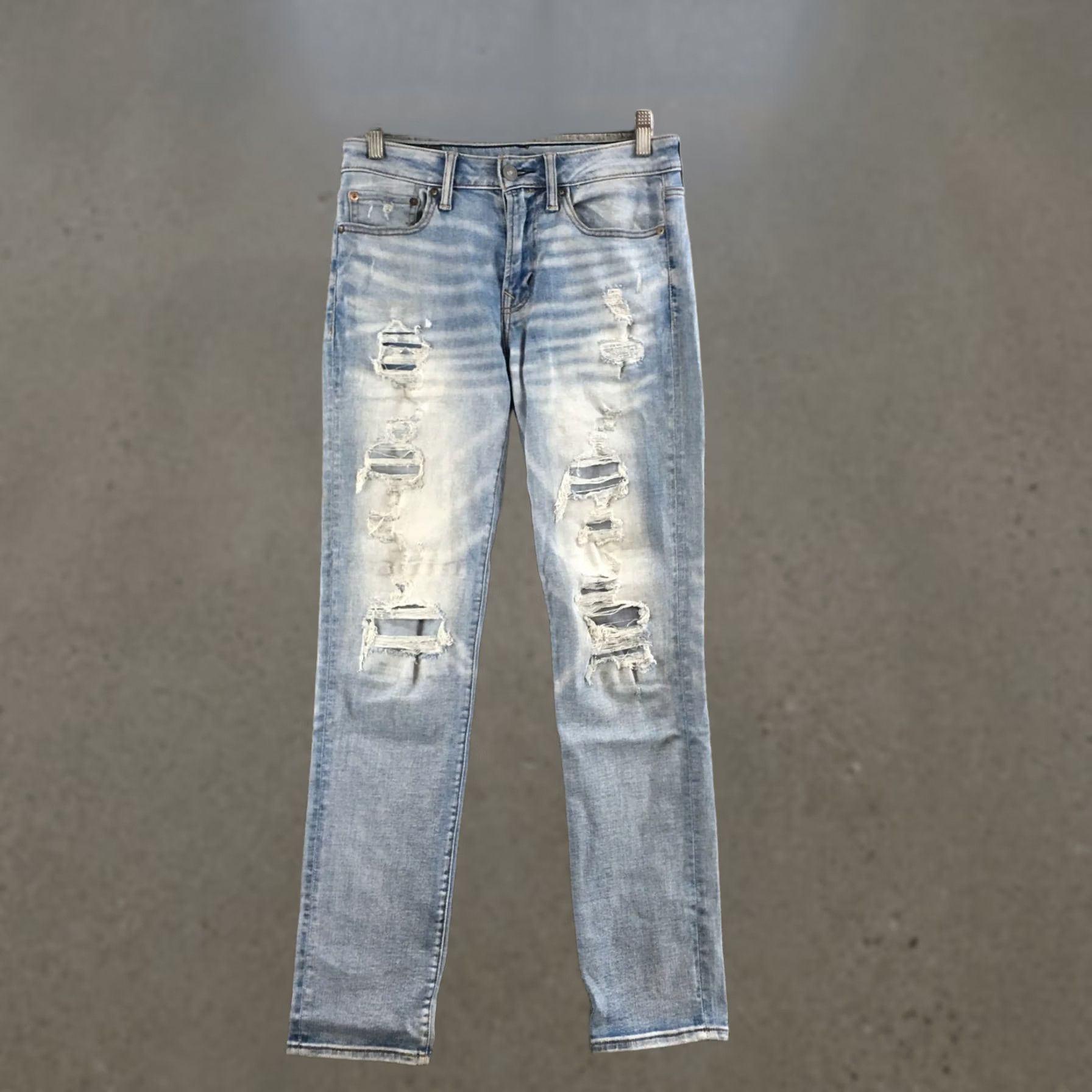 American Eagle Outfitters American Eagle Outfitters Jeans Womens 28 Skinny Light Blue Distressed Denim Slim 5-Pocket Size 28" / US 6 / IT 42 - 1 Thumbnail