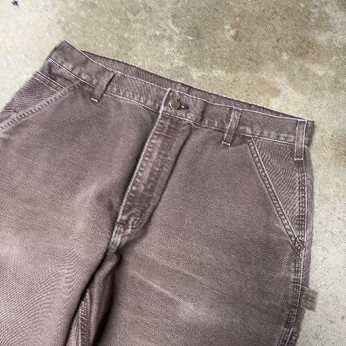 Carhartt × Vintage VINTAGE CARHARTT BAGGY BROWN CANVAS CARPENTER PANTS 34x32 Size US 34 / EU 50 - 3 Thumbnail