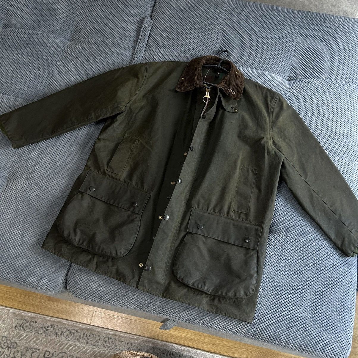 Barbour Barbour Northumbria C46 Vintage Heavy Green Waxed Jacket Size US XXL / EU 58 / 5 - 7 Thumbnail