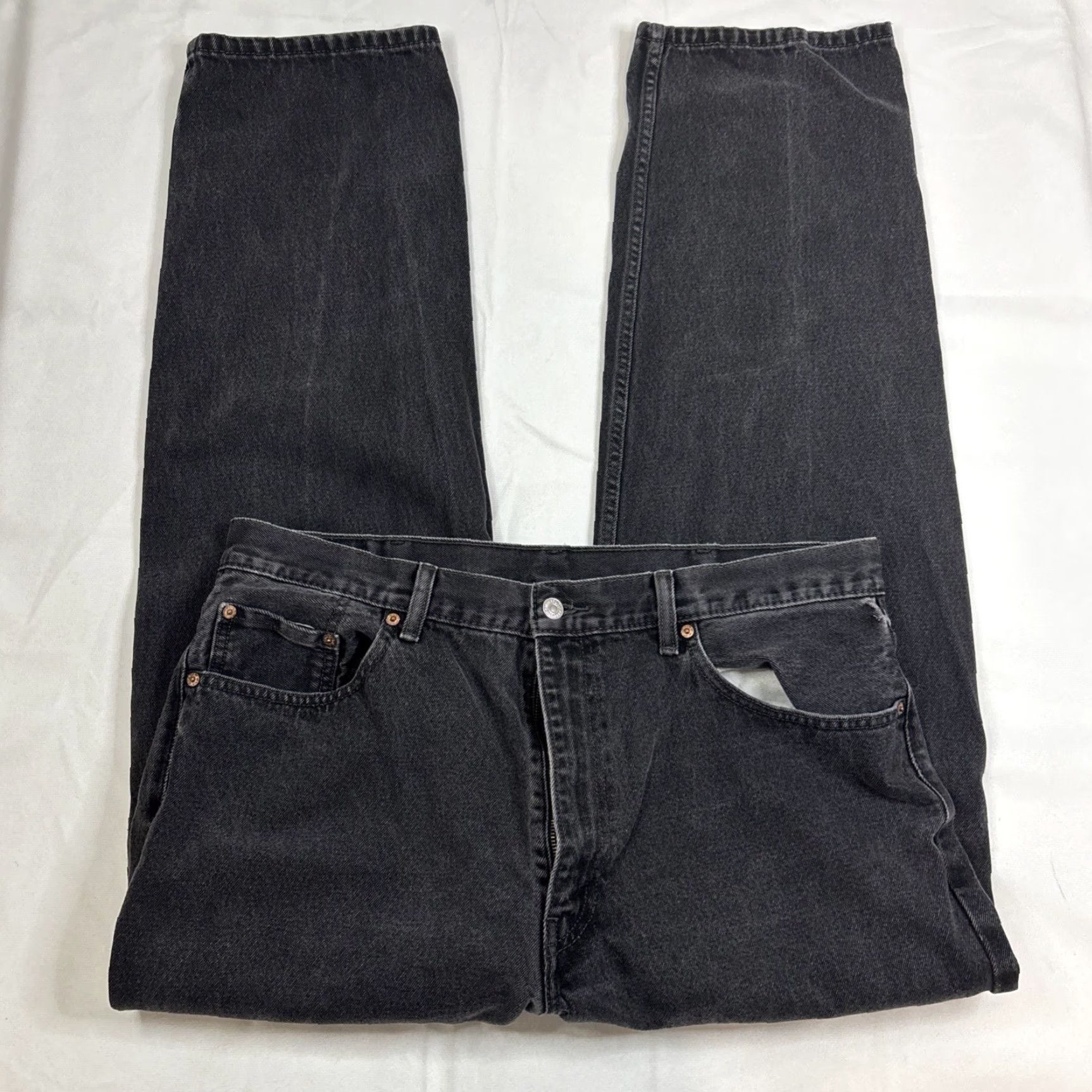 Levi's Levi's 550 Jeans Adult 40x34 Black Denim Relaxed Fit Red Tab Straight Leg Size US 40 / EU 56 - 4 Thumbnail
