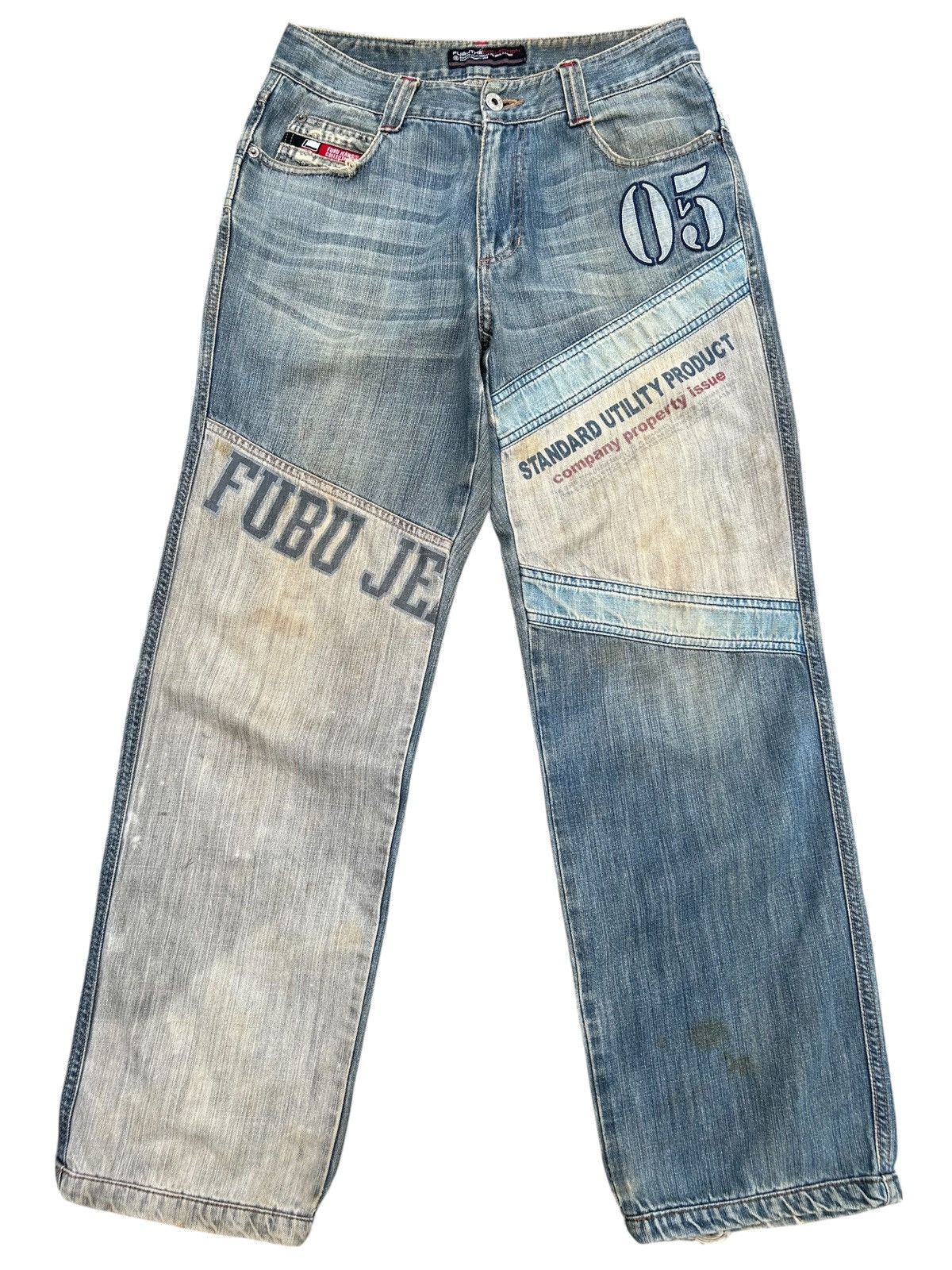 VINTAGE FUBU JEANS STREETWEAR DIRTY DENIM JEANS