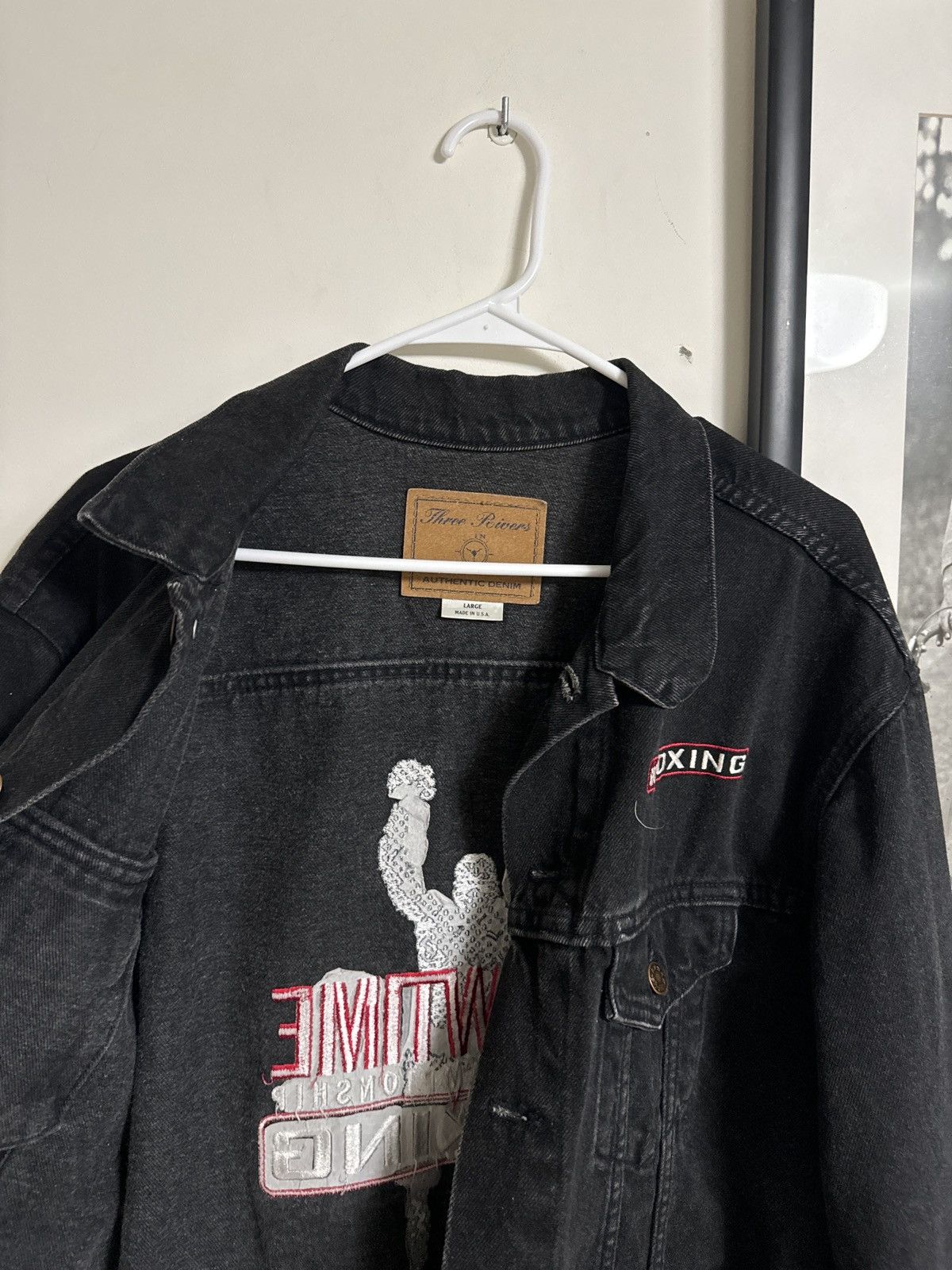 Vintage Vintage Showtime Boxing Denim Jacket Size US L / EU 52-54 / 3 - 3 Thumbnail