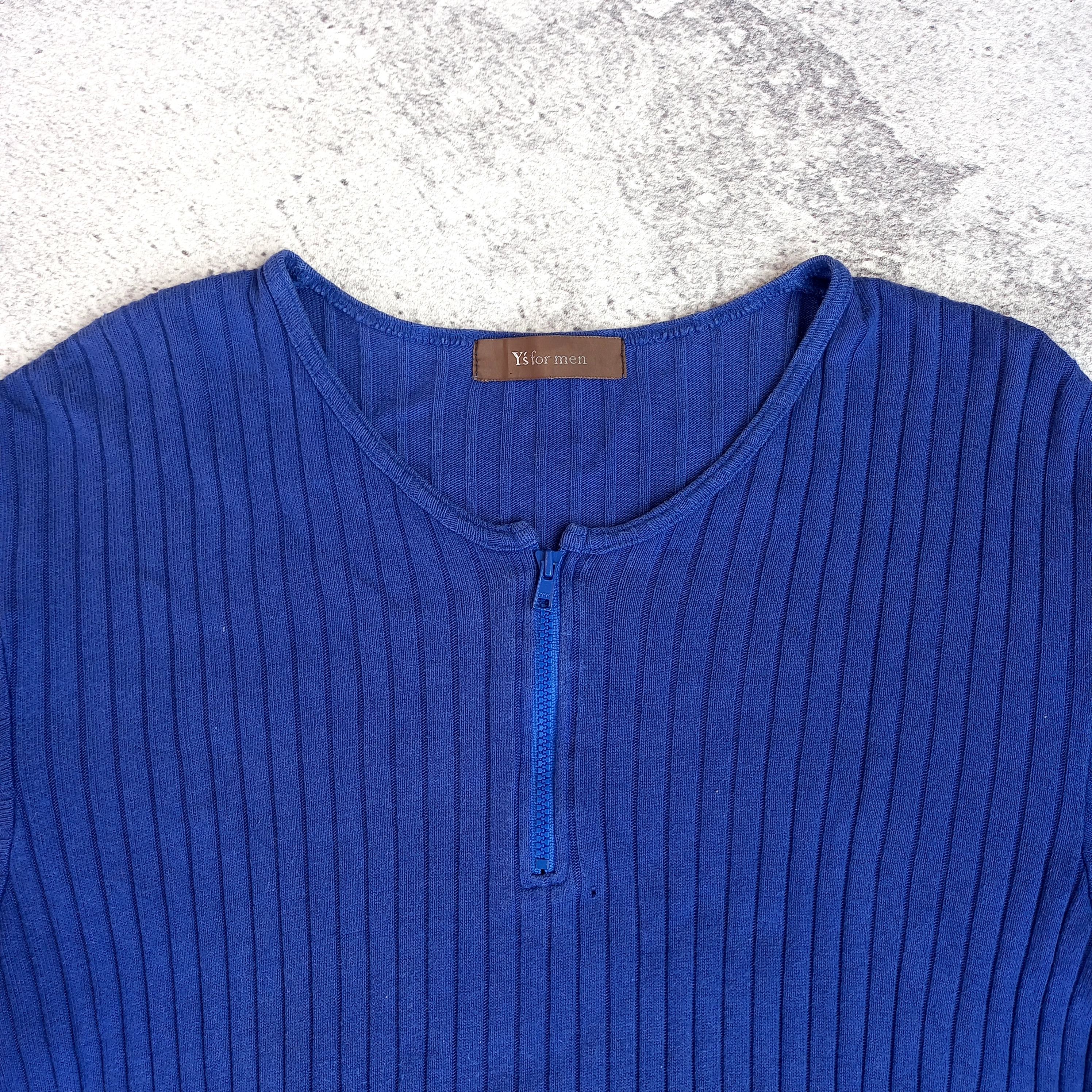 Y's for Men Yohji Yamamoto Y's For Men Short Sleeve Knitwear Half Zipper Size US S / EU 44-46 / 1 - 2 Thumbnail