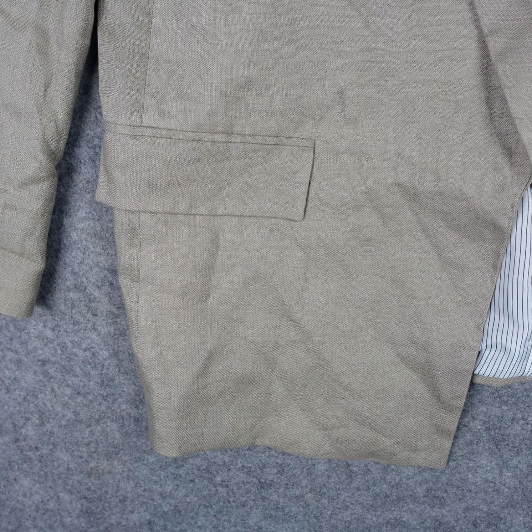 Zara VINTAGE? No — Zara Blazer Womens XL Beige Career Linen Lined Open Front Tailored Jacket Office Size XL / US 12-14 / IT 48-50 - 6 Thumbnail