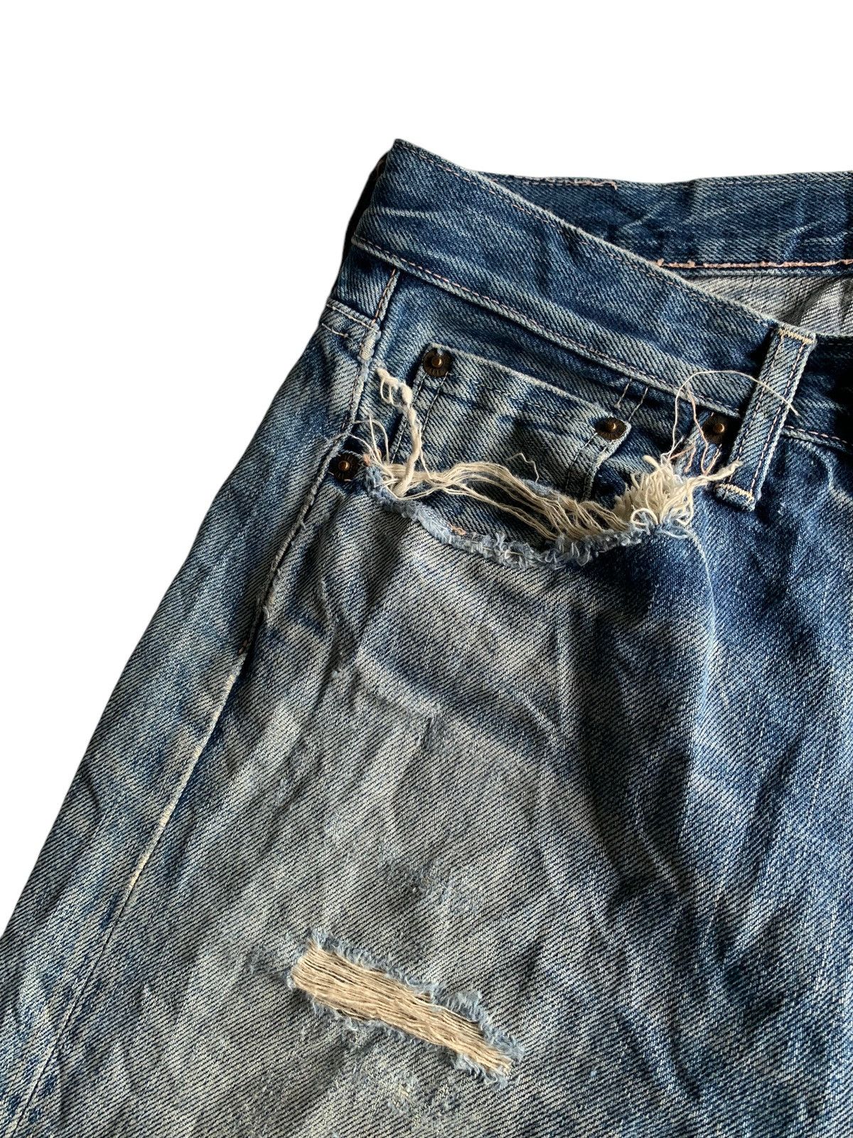 Japanese Brand × Vintage Omnigod Damage Rare Selvedge Distressed Denim☠️ Size US 32 / EU 48 - 14 Thumbnail
