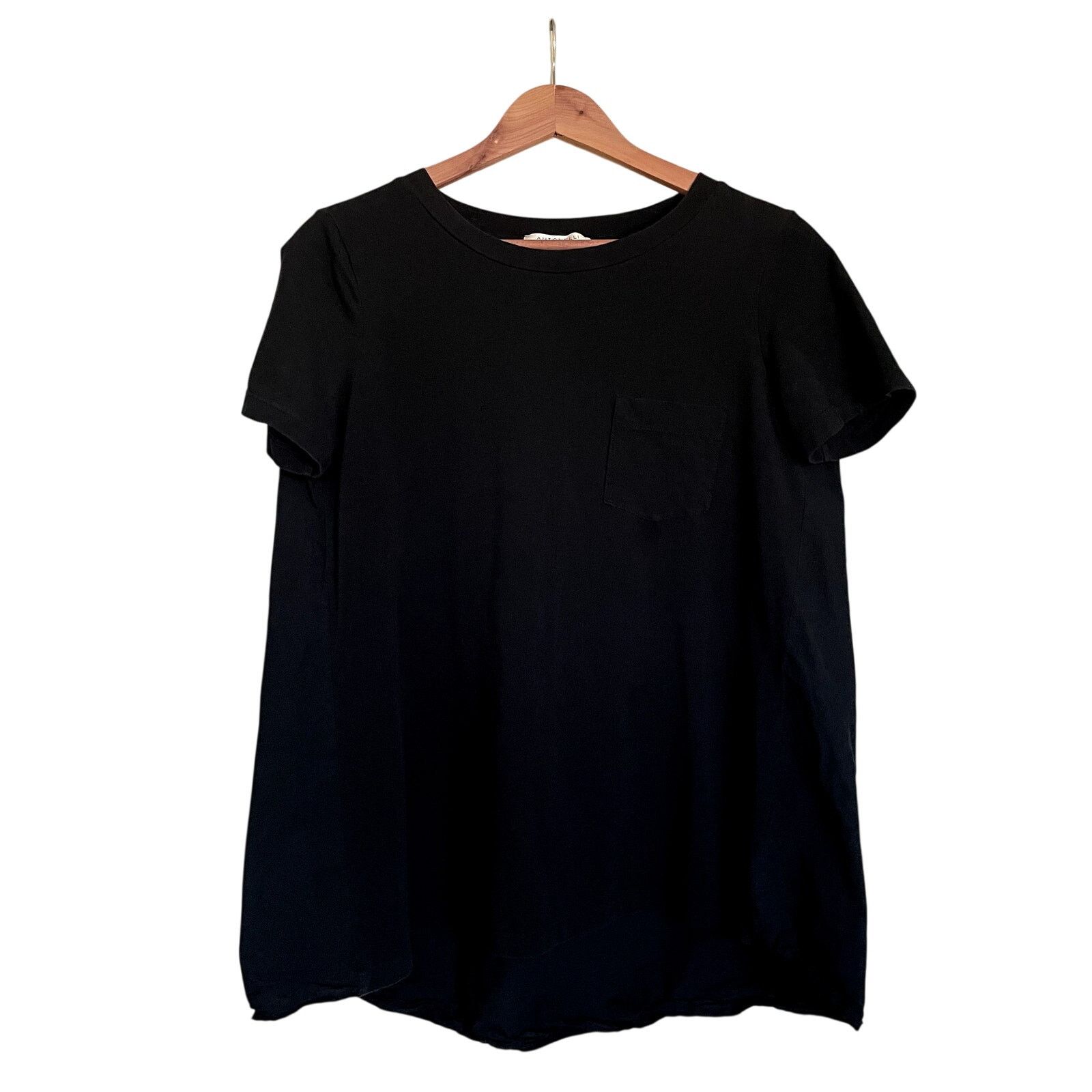 Other Antonelli Firenze Women's Minimalist Black Cotton T-Shirt Size M / US 6-8 / IT 42-44 - 1 Thumbnail
