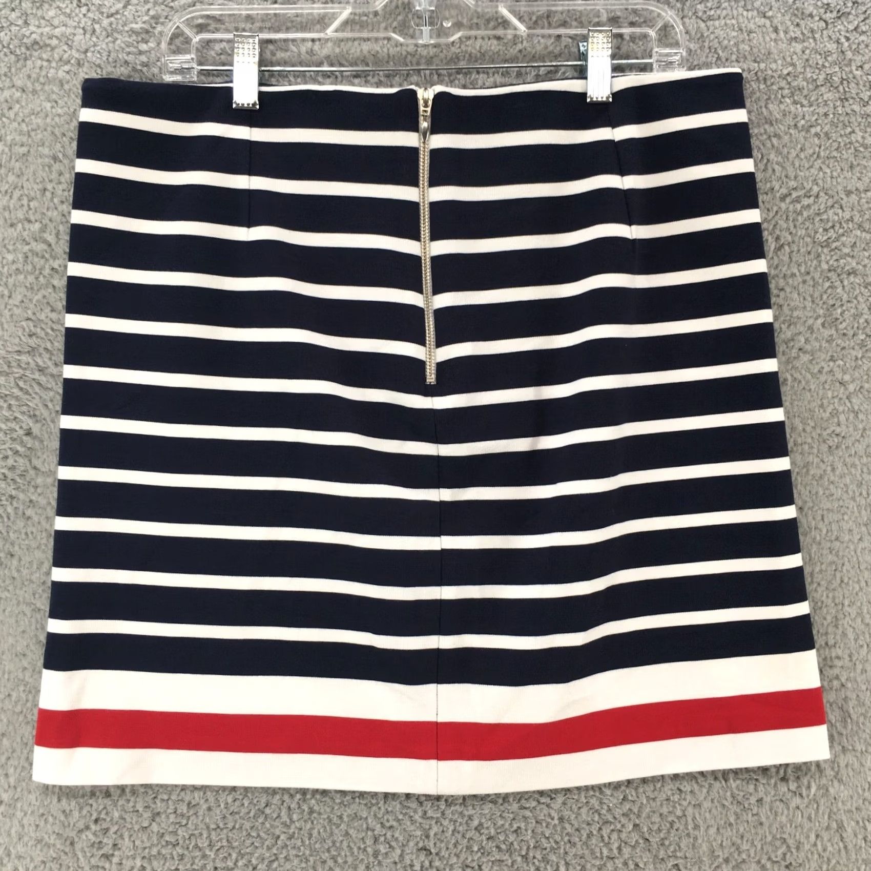 Banana Republic Banana Republic Bandage Mini Skirt Womens 14 Blue Stripes Zip Fly Size 36" / US 14 / IT 50 - 4 Thumbnail