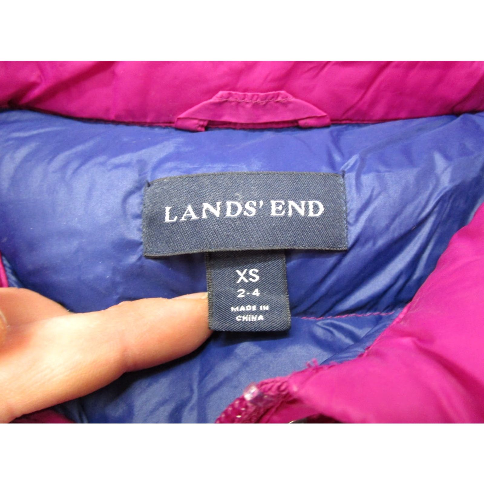 Lands' End VINTAGE Lands' End Down Filled Puffer Jacket Womens XS Pink Outdoor Casual Winter Fall Regular Zip Size XS / US 0-2 / IT 36-38 - 2 Thumbnail