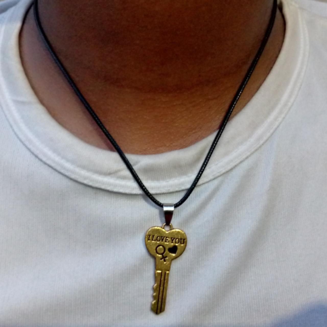 Other Baho Black Cord Chain Key Pendant Necklace Size ONE SIZE - 1 Preview