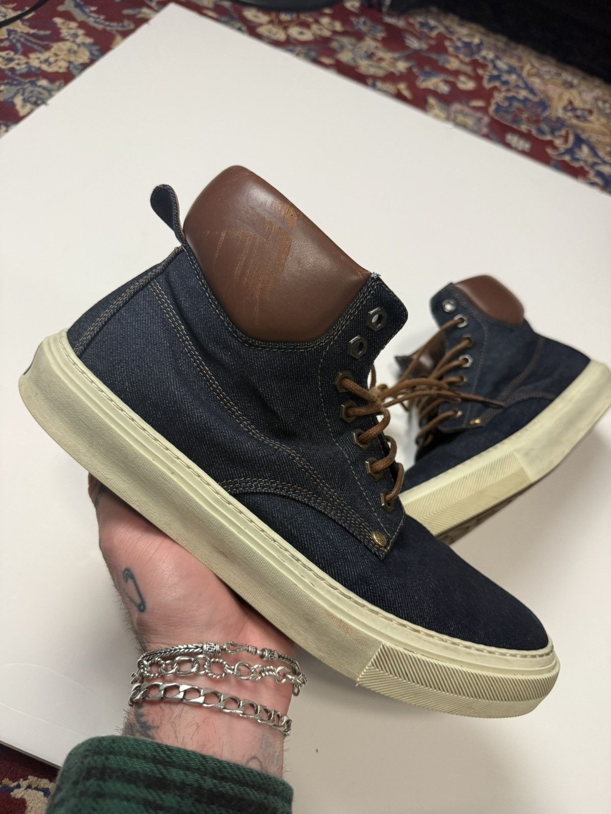 Louis Vuitton Louis Vuitton Men Shoes Denim Leather Size 9 Italy Sneakers Size US 9 / EU 42 - 5 Thumbnail