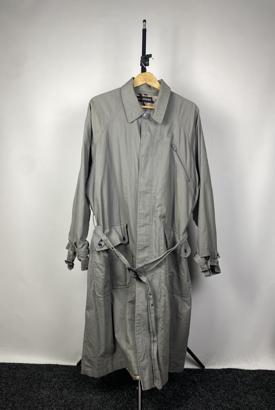 Avant Garde Vintage 80s YSL Trench Coat Luxury Old Money