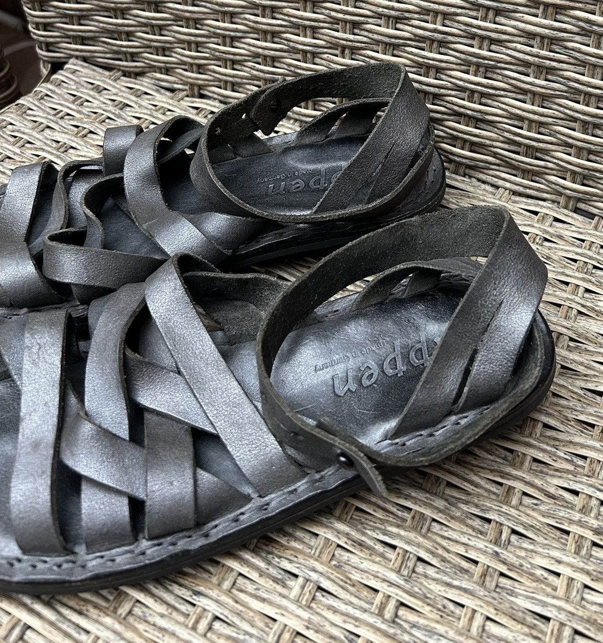 Trippen Trippen Swamp F Black Leather Sandals Size 36 Size US 6 / IT 36 - 7 Thumbnail