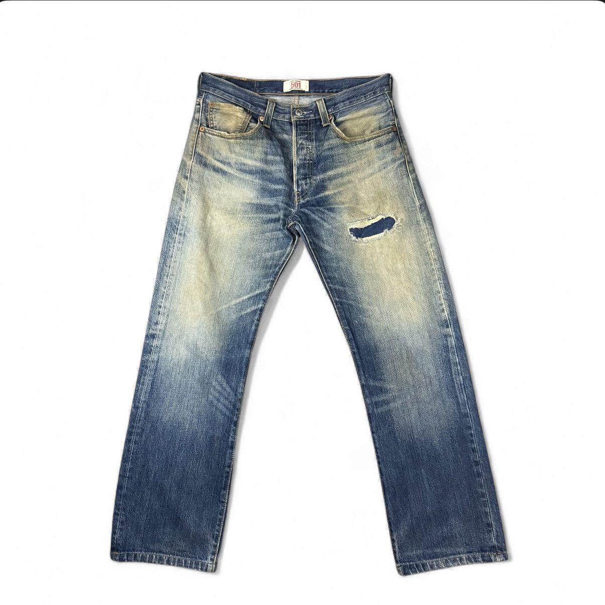 Levi's Vintage Clothing 🔥 Vintage Distressed Y2K Levis 501 Straight Denim Size US 31 - 2 Thumbnail
