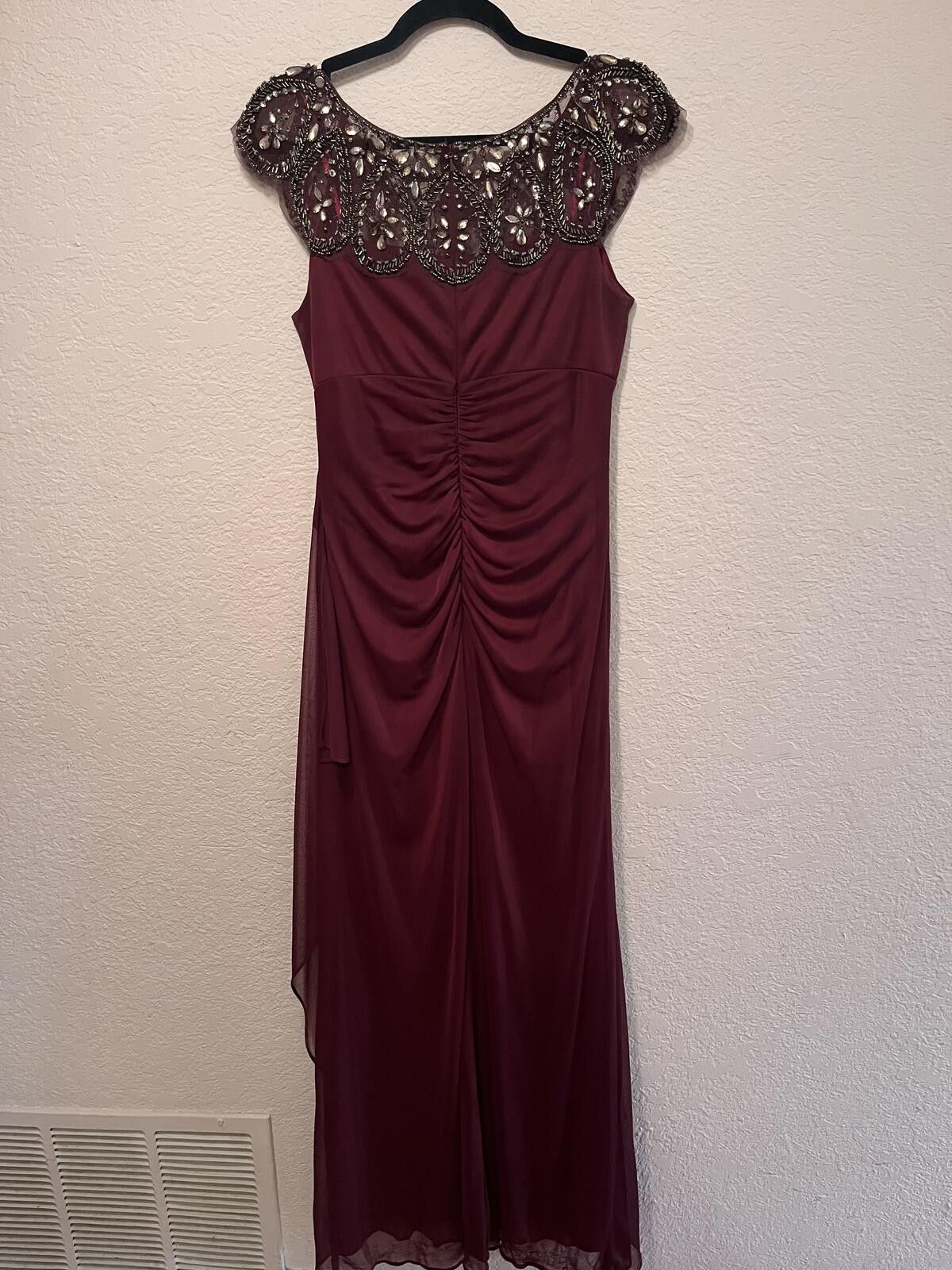 Unknown London Xscape Burgundy Beaded Evening Dress Size 8 Cocktail Dress Size M / US 6-8 / IT 42-44 - 8 Thumbnail