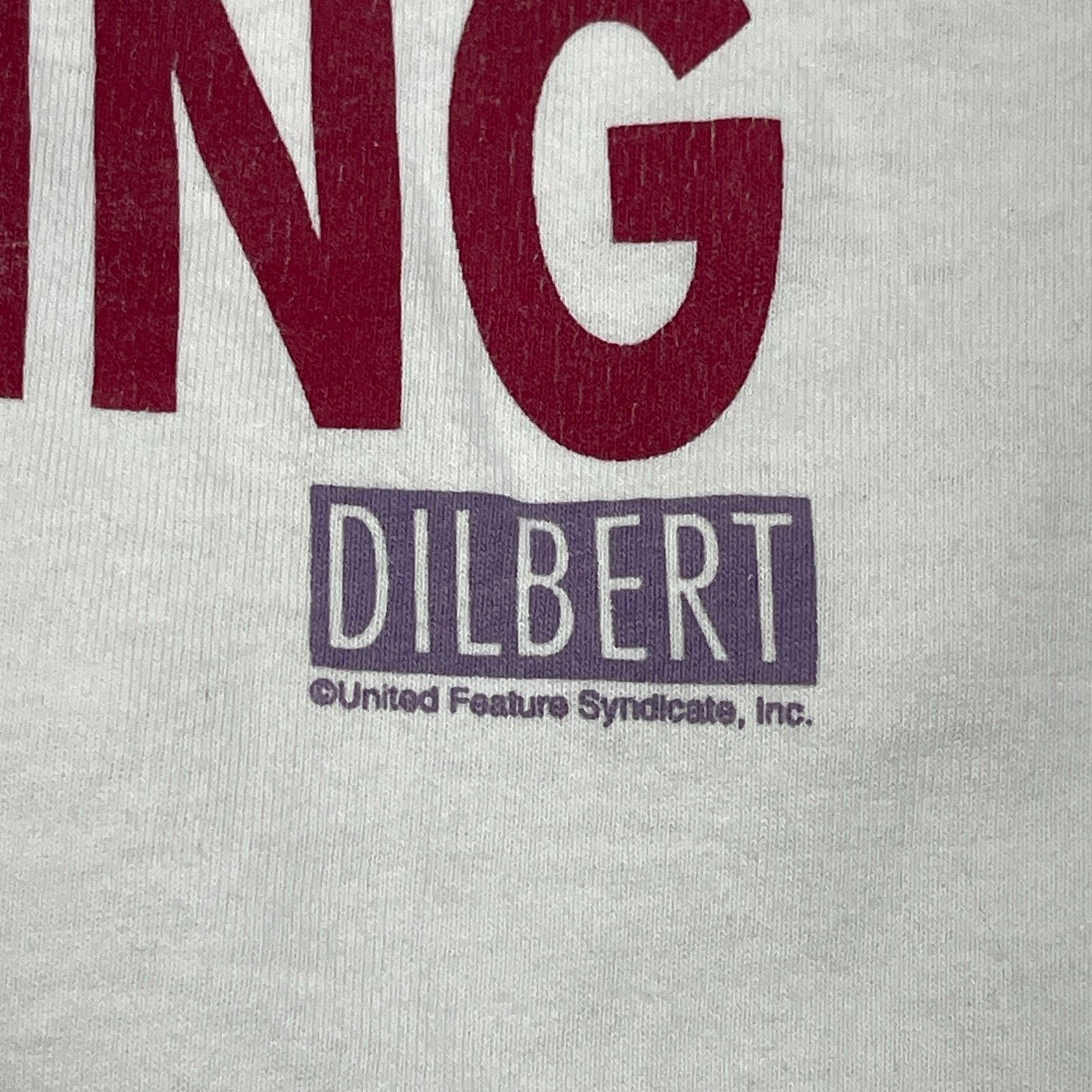 Vintage vintage 90s Oneita Dilbert Trouble Brewing Comic Strip Tee Size US M / EU 48-50 / 2 - 4 Thumbnail