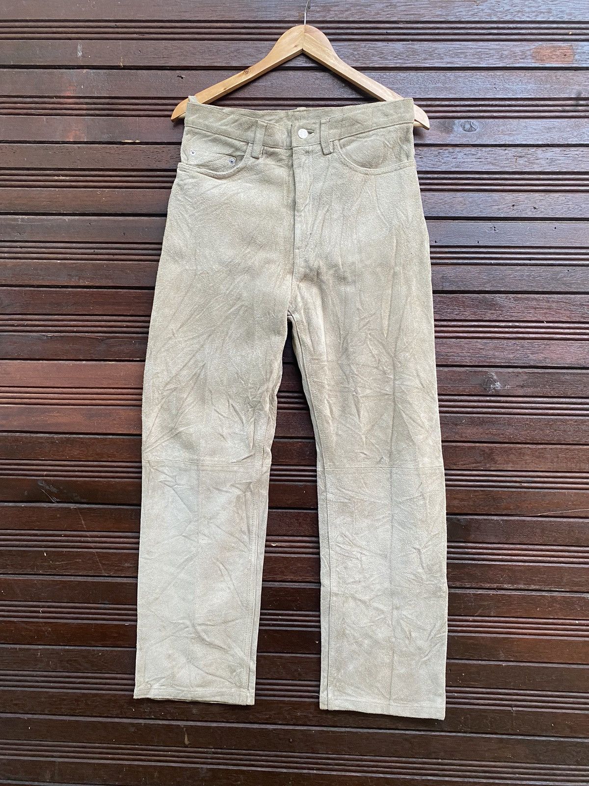 Branded Leather Vintage 90s Houston Real Leather Suede Pants Size US 32 / EU 48 - 1 Thumbnail