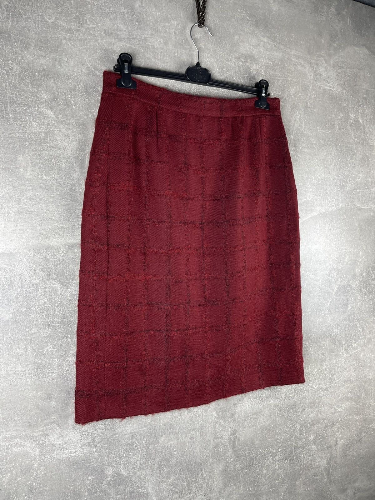Yves Saint Laurent Yves Saint Laurent Variation 80s Wool Skirt Suit Burgundy Size XL / US 12-14 / IT 48-50 - 12 Thumbnail