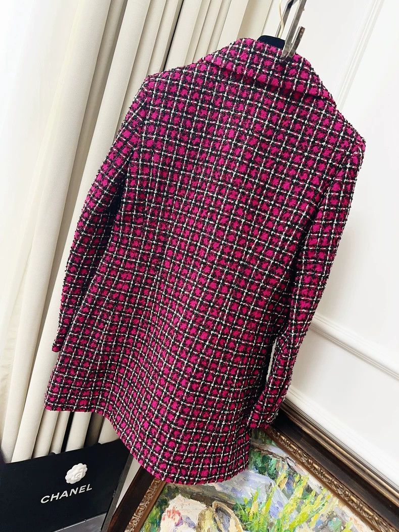 Chanel Chanel 23K autumn and winter purple plaid fake two-piece c Size S / US 4 / IT 40 - 2 Thumbnail