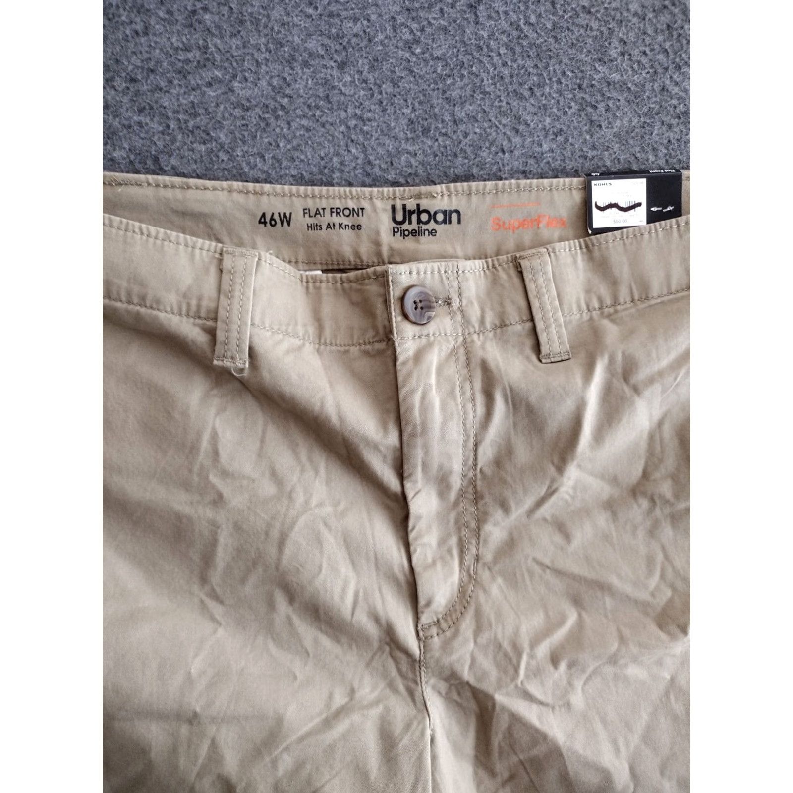 Vintage VINTAGE Urban Pipeline Flat Front Super Men Flex Hits At Knee Shorts Khaki 46 Size US 30 / EU 46 - 3 Thumbnail