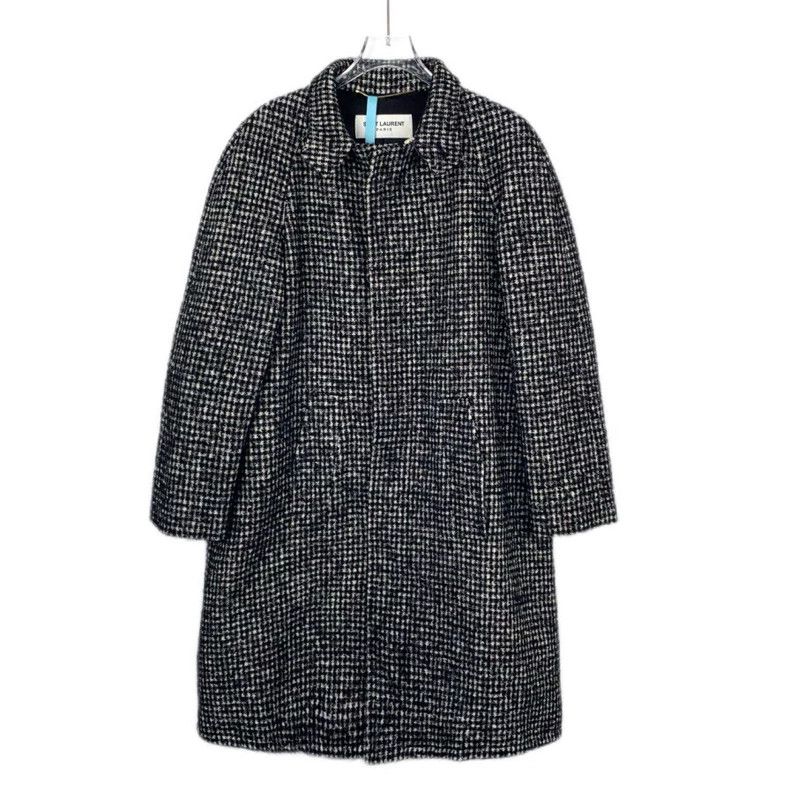 Saint Laurent Paris Saint Laurent Houndstooth Wool Blend Coat Size US S / EU 44-46 / 1 - 1 Thumbnail