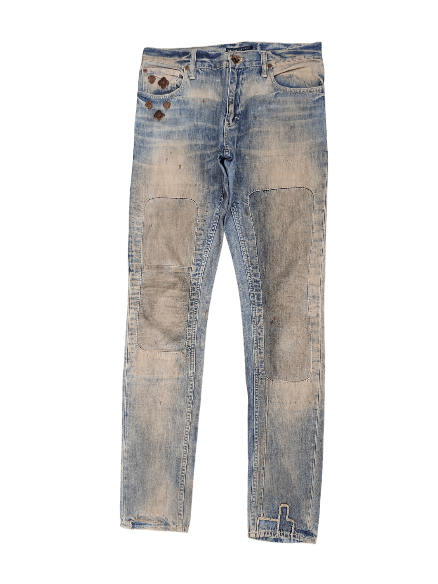 Polo Ralph Lauren Ralph Lauren Distress Faded Rusty Patchwork Skinny Jeans Size US 29 - 1 Thumbnail