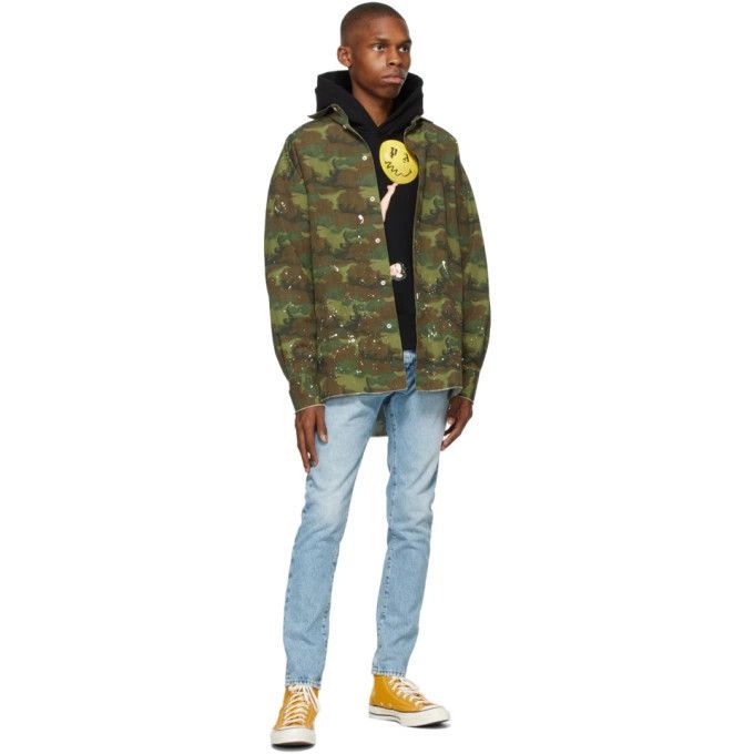 Palm Angels o1y0325 Logo Patterned Shirt in Military Green Size US M / EU 48-50 / 2 - 4 Thumbnail
