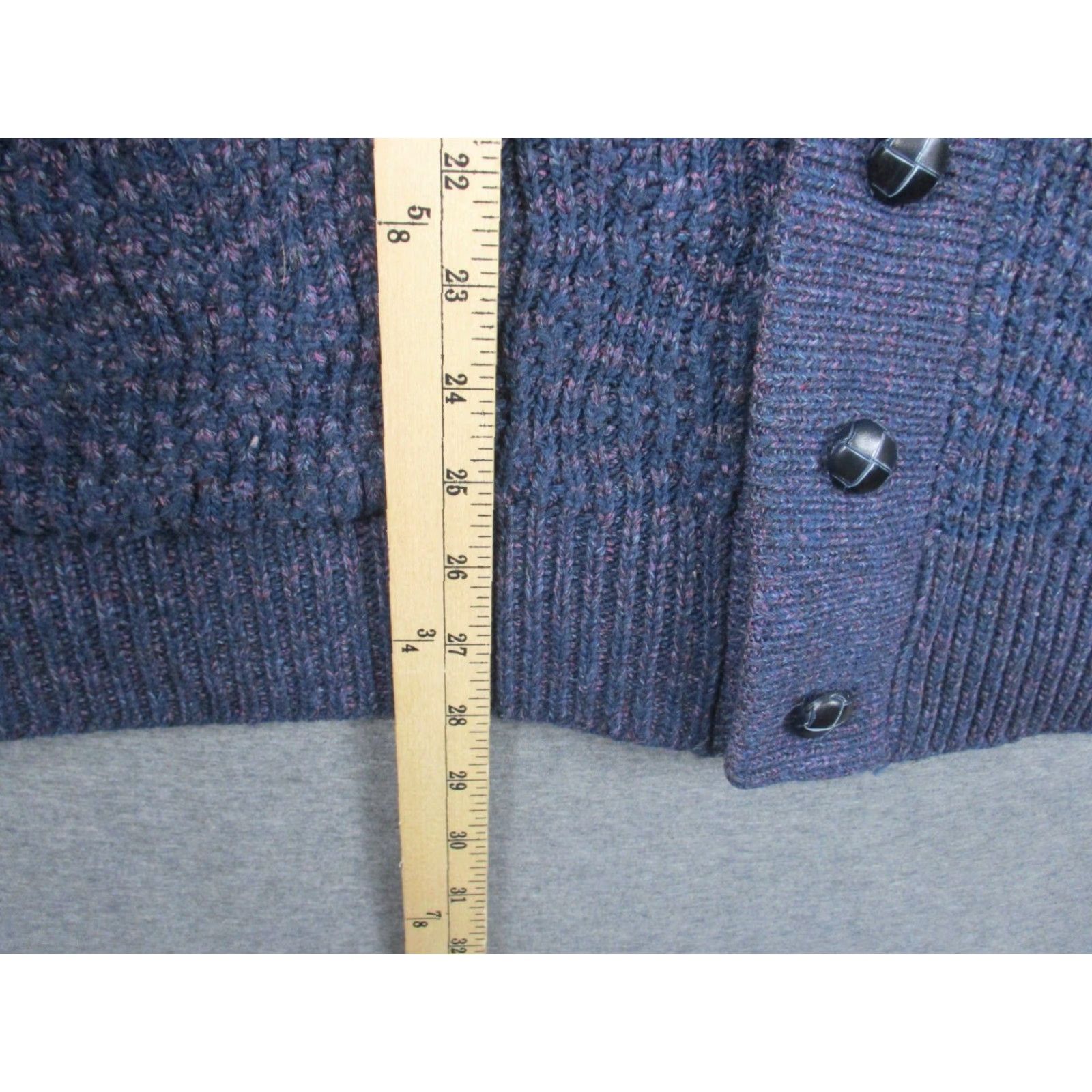 Vintage VINTAGE LL Bean Cardigan Sweater Men's Indigo Blue Organic Cotton Waffle Heavyweight Vtg Size US XL / EU 56 / 4 - 7 Thumbnail