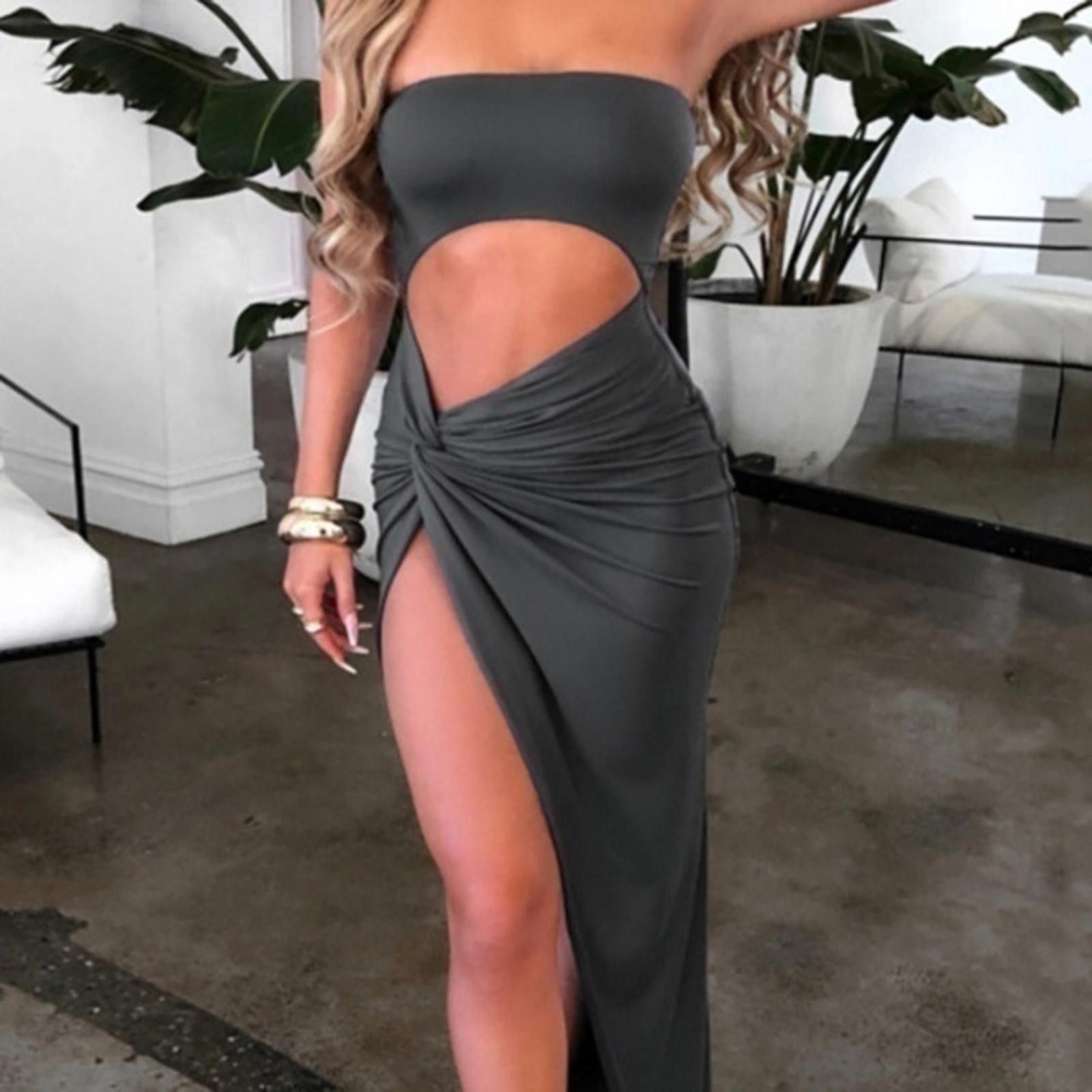 Designer Bandeau Top And Side Slit Bottom Dress NWT​​​​​​ Size M / US 6-8 / IT 42-44 - 3 Thumbnail