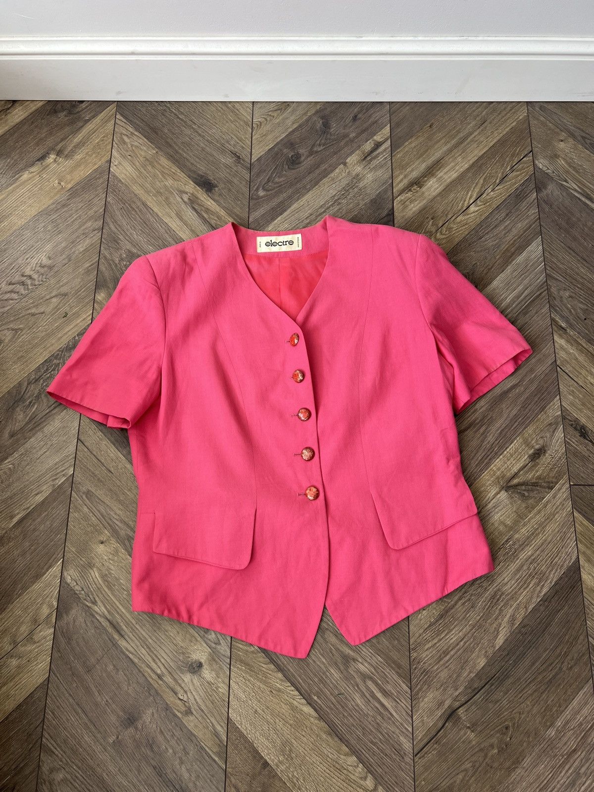 Other Vintage Electre Paris Women’s Suit Pink Skirt Set 80s 90s Size M / US 6-8 / IT 42-44 - 2 Thumbnail