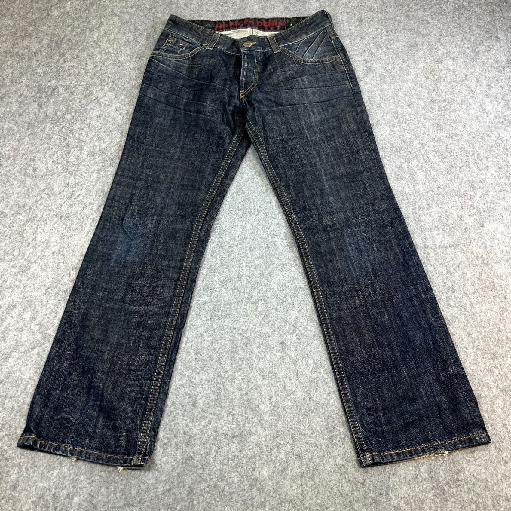 Tommy Hilfiger Tommy Hilfiger Jeans Regular Straight 33 32 Dark Wash Blue Denim Vintage Men’s Jeans Size US 33 - 2 Thumbnail