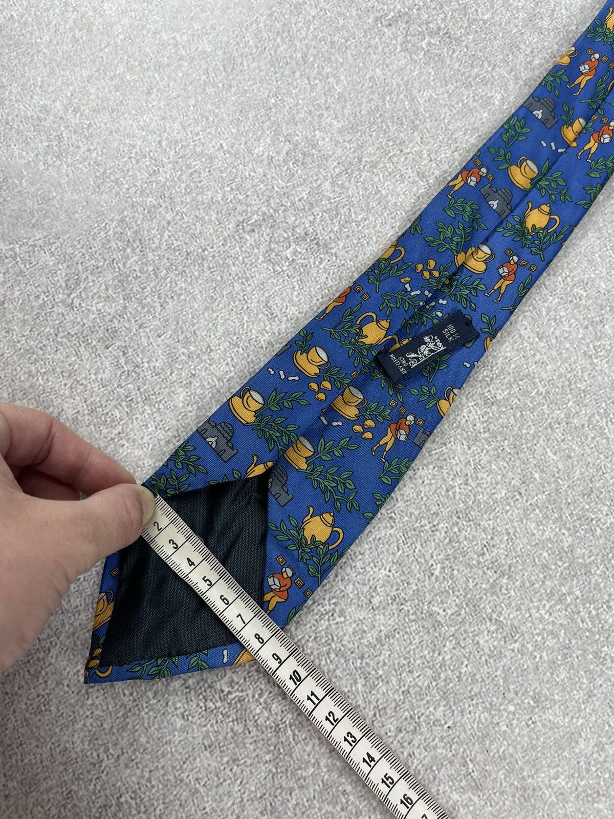 Hermes × Vintage Vintage Hermes Paris Silk Tie Blue Size ONE SIZE - 13 Thumbnail