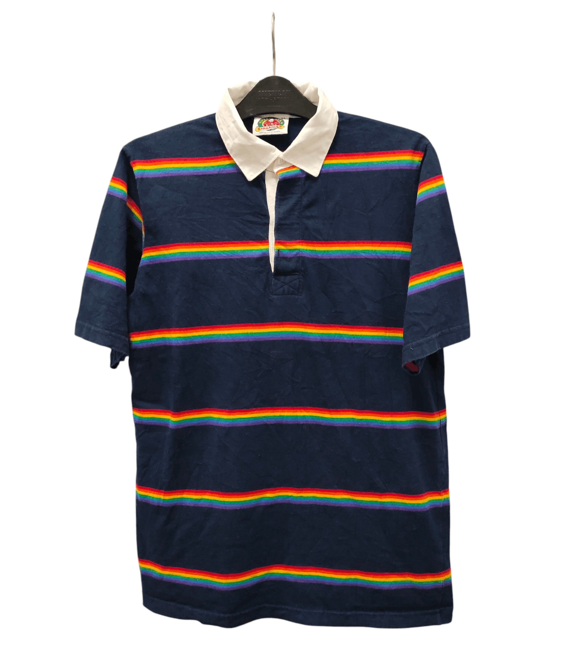 Barbarian Vtg BARBARIAN Canada 12oz Rainbow Stripe Rugby T Size US XL / EU 56 / 4 - 3 Thumbnail